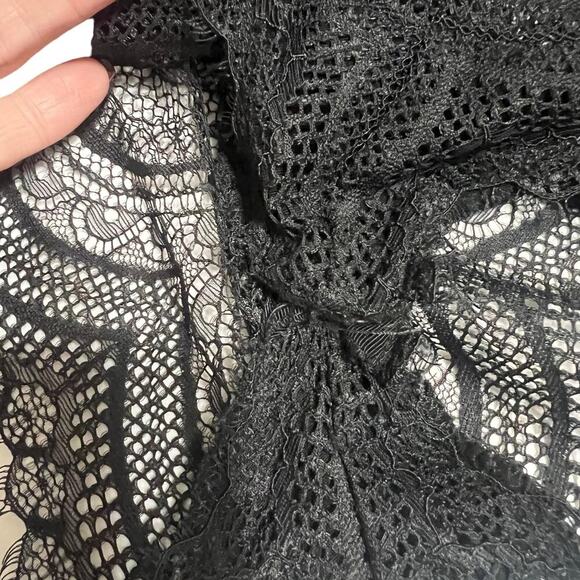 Intimately Free People Black Blue Floral Tie Lace Body Suit Medium - Picture 3 of 13